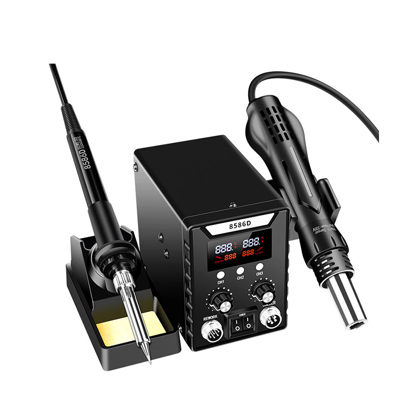 Smd Rework Station Hot Air Soldering 2 In 1 - 2in1熱風リワークステーション デジタルはんだ付けステーション ESD対策 SMDはんだ除去 溶接ツールキット PCB/携帯電話修理用