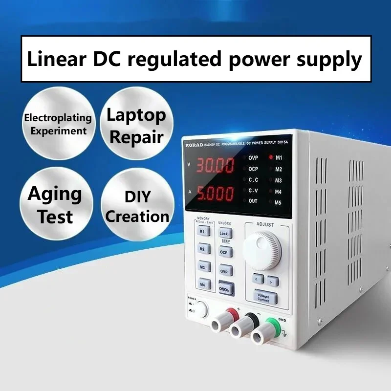 Programmable Linear Dc Power Supply 30V 10A - 30V、60V、2A、3A、5A、10Aのリニア直流安定化電源。高精度で調整可能な電源。プログラム可能な数字ボタン制御。
