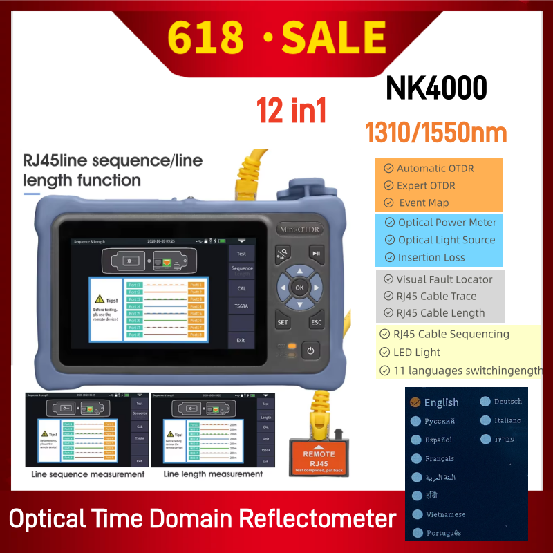 Optical Time Domain Reflectometer Otdr 1310 1550Nm - ミニOTDR 1310/1550nm 26/24dB 12in1タッチスクリーン VFL OLS