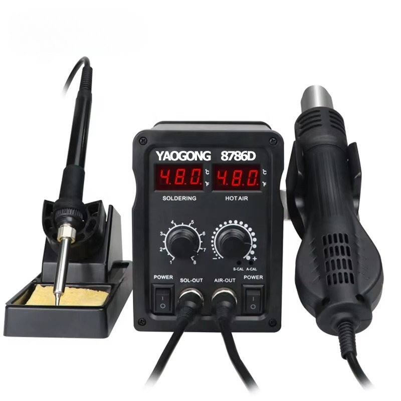YAOGONG 8786D 2 in 1 デジタルはんだ付け - Smd Rework Station Hot Air Soldering 2 In 1 のレビューと価格