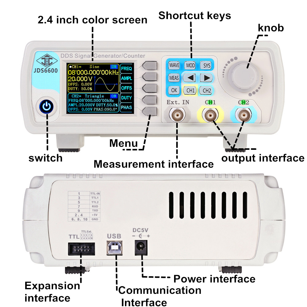 JDS6600 15/30/40/50/60MHz DDS  - Dual Channel Arbitrary Waveform Function Generator 60Mhz のレビューと価格