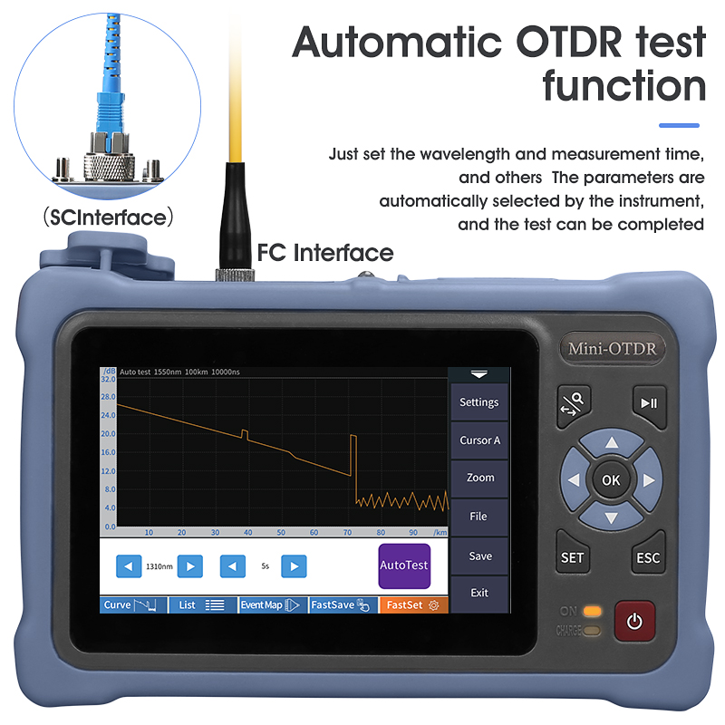 ミニOTDR 1310/1550nm 26/24dB 12i - Optical Time Domain Reflectometer Otdr 1310 1550Nm のレビューと価格
