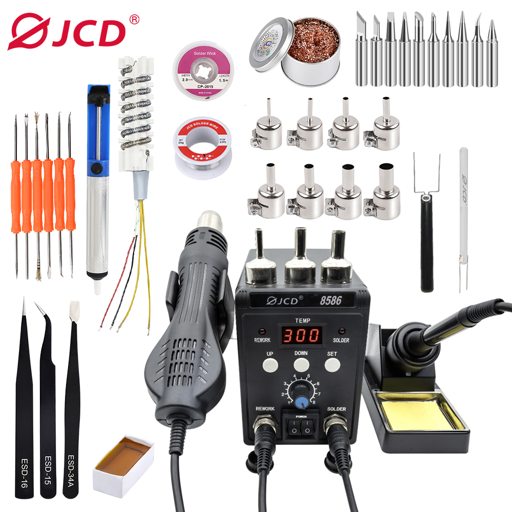 JCD 2 in 1 はんだ付けステーション 8586 LE - Smd Rework Station Hot Air Soldering 2 In 1 のレビューと価格