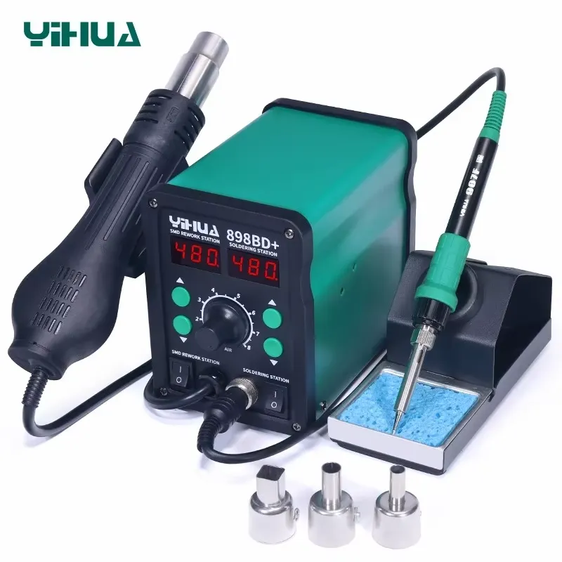 YIHUA 898BD+ 220V 2 in 1 デジタルデ - Smd Rework Station Hot Air Soldering 2 In 1 のレビューと価格